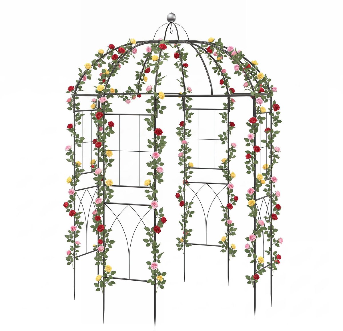 Tuinboog - 203 x 296 cm - massief - weerbestendig - Zwart