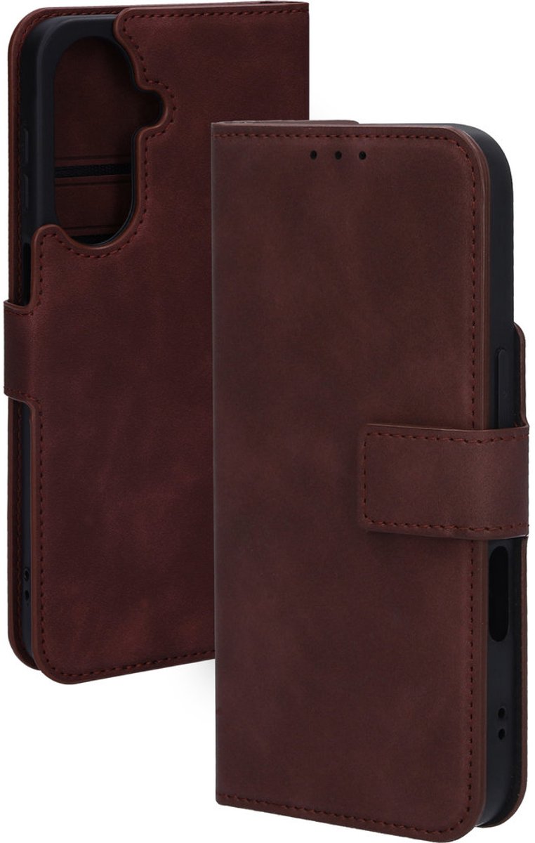 Mobiparts hoesje geschikt voor Samsung Galaxy A27 - Wallet/Boekhoesje - Eco Leer - Magneet Sluiting - Opberg vakken - Paars Rood