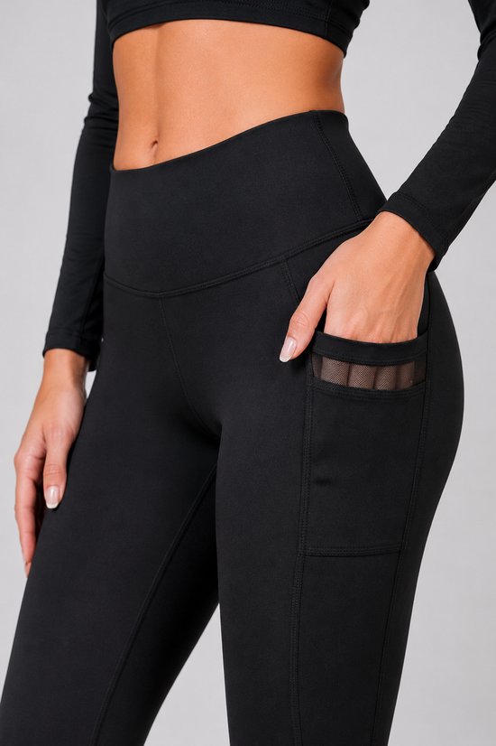 SparkNine Meshtone Sportlegging - XXL - zwart - mesh details & handige zakken - sportbroek - ademend & stijlvol - elastisch - squatproof van Merkloos — afbeelding 4