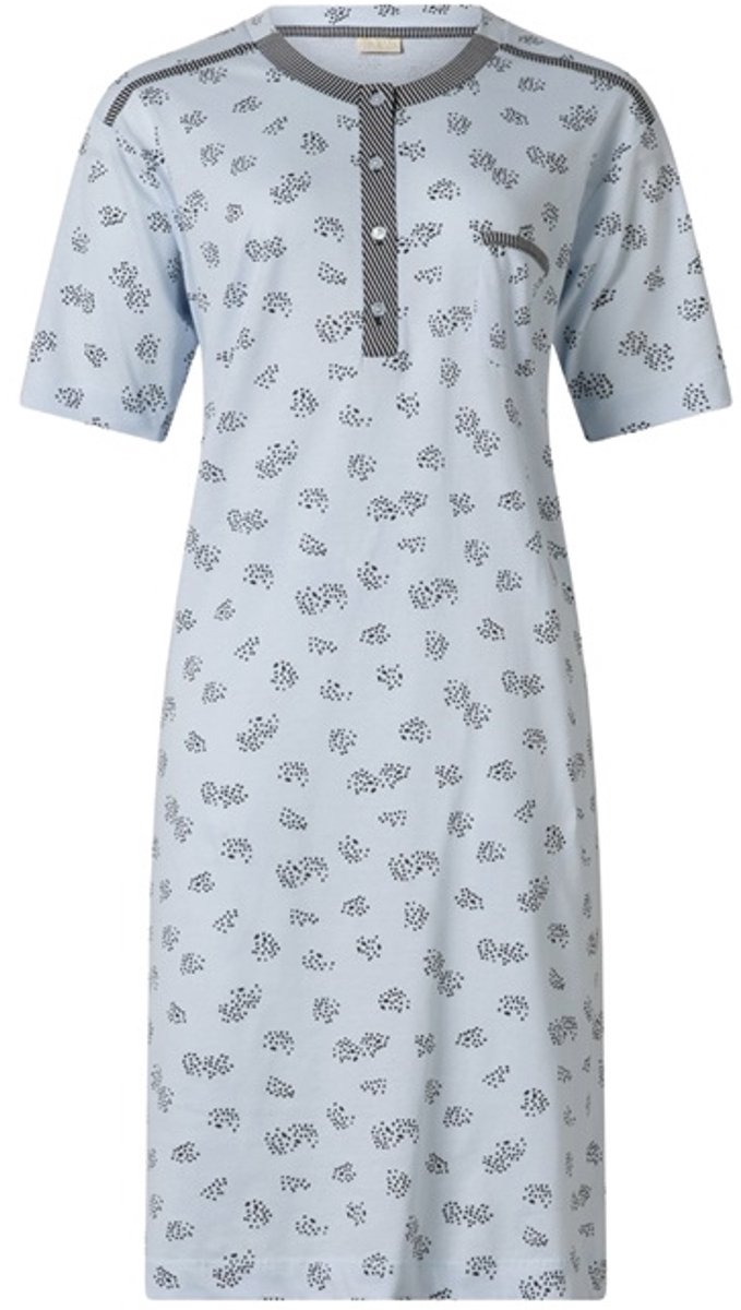 Lunatex - Dames Nachthemd 224135 - Single Jersey - Blauw - Maat M
