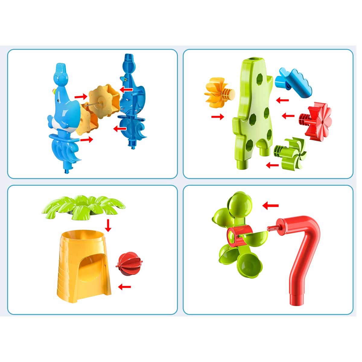 Meedeer XXL Watertafel-5 Verdiepingen-Zandtafel voor Kinderen-Speeltafel-Incl. Schepjes, Gietertjes & Zandvormpjes-Multifunctioneel Buiten speelgoed voor jongens en meisjes-Voor 3-5 jaar — afbeelding 10