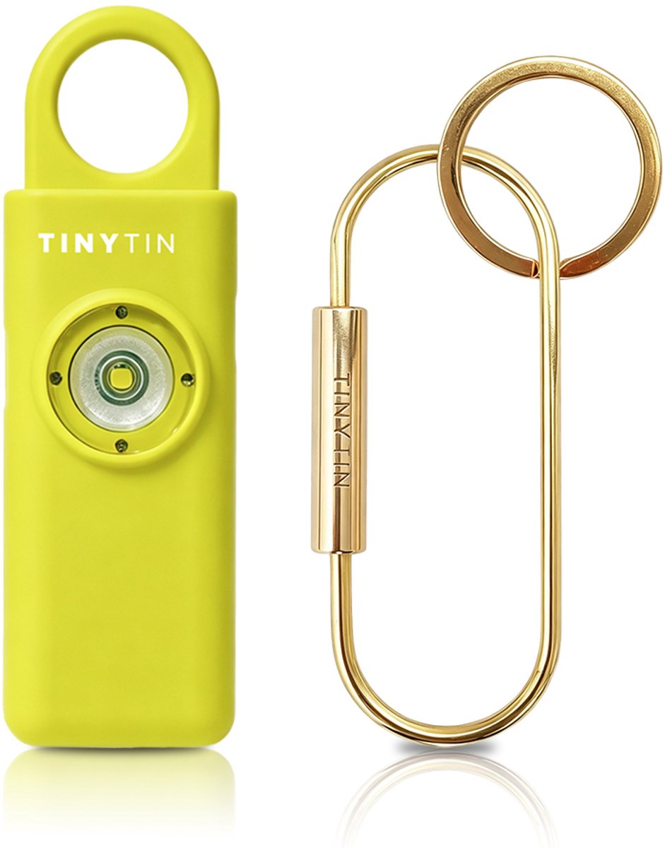 TinyTin Persoonlijk Veiligheidsalarm 130 dB – Draagbaar Alarm Sleutelhanger – Sunny Yellow