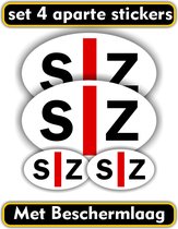 Jerma - SZ Embleem Stickers Slechtziend – 4 st - 2st 10x6 en 2st 5x3 cm - vinyl - zelfklevend - buiten