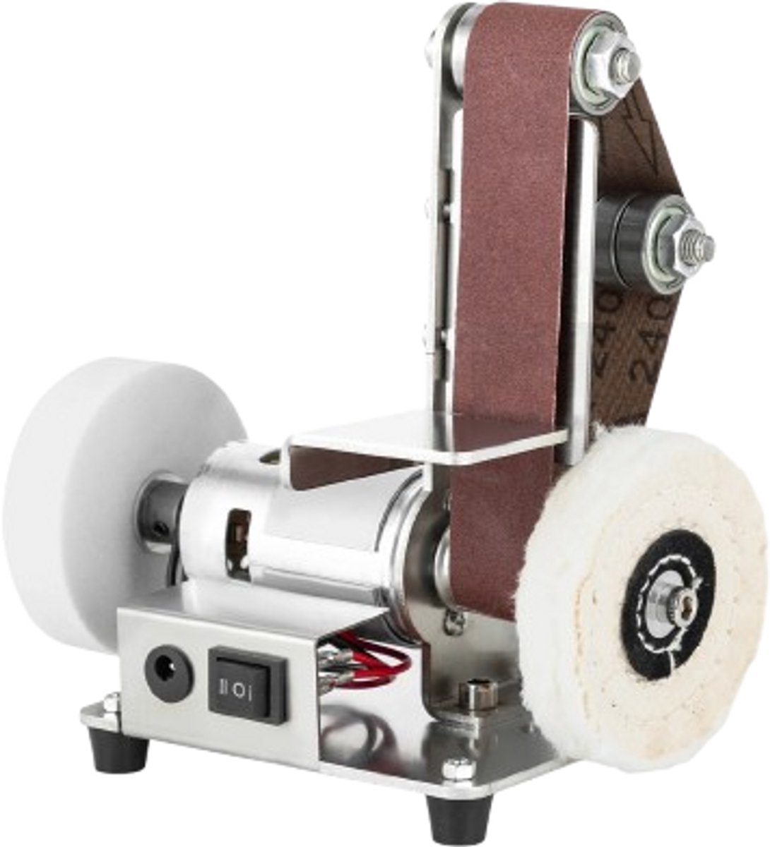 Cellista Mini Bandschuurmachine 775 Motor - Elektrische Tafelslijpmachine - Polijstmachine met 20 Schuurbanden - 7 Snelheden Verstelbaar - 4000-9000 RPM