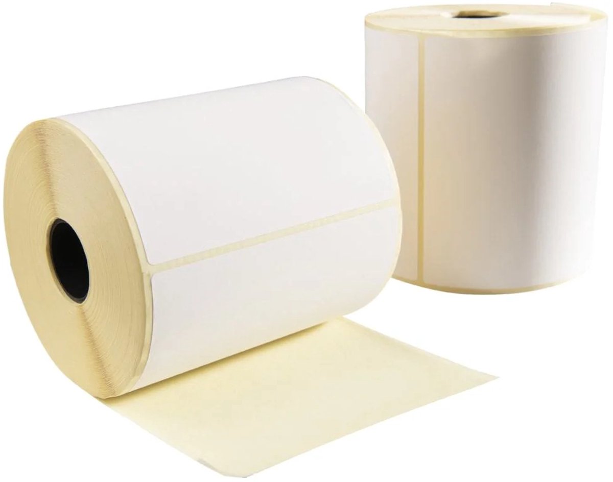 Verzendetiketten, 102 mm x 150 mm, 475 etiketten per rol, kern 25 mm, wit, Thermisch ECO, permanent