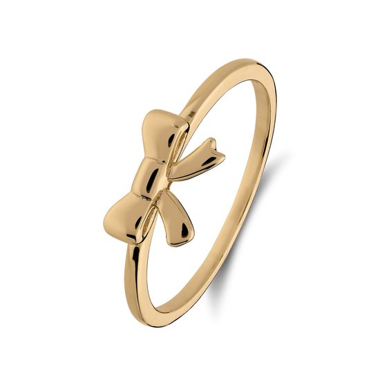 Goudkleurige zilveren ring met strik