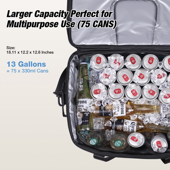 WARMOUNTS 40L Koeltas Groot - Opvouwbare Geïsoleerde Cooler Bag - Waterdichte Thermotas met Schouderriem - Voor Eten, Bier, Werk, Strand en Reizen van Warmounts — afbeelding 4