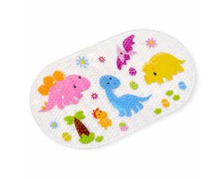 Badmat Anti Slip voor Kinderen - 70x40 cm Antislipmat met Zeedieren - Veilige Baby Badmat met 144 Zuignappen - Sneldrogende Rubberen Douchemat voor Bad en Douche - Dinosaurussen