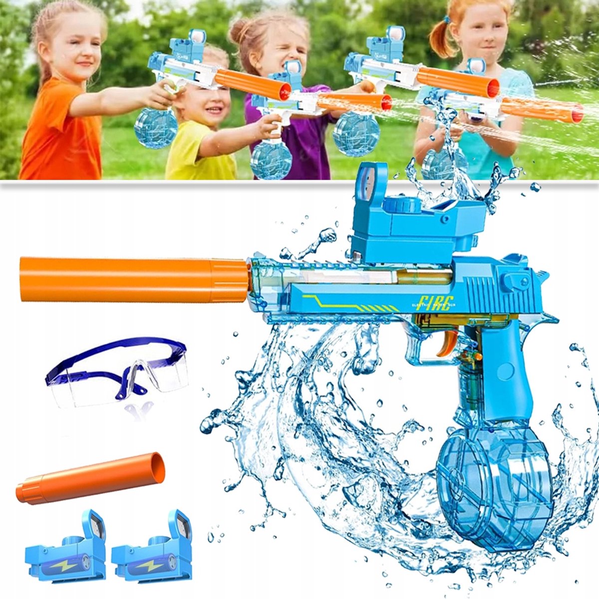 Elektrisch Waterpistool - Supergroot Bereik, Automatisch Waterpistool Met Één Druk Op De Knop - Grote Capaciteit Superlange Standby-Tijd - Geschikt Voor Kinderen En Volwassenen Zomerse Zwembadfeestjes Strand En Buitenactiviteiten