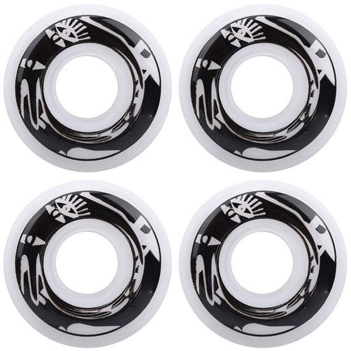 Dailygoods- Skateboardwielen set van 4 Elastische PU-wielen Wit
