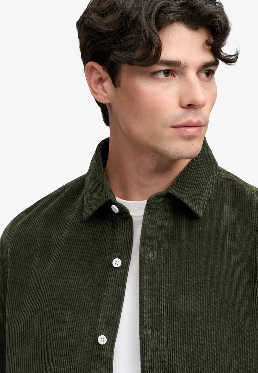 Superdry Overhemd Cord Overshirt M4011188a Surplus Goods Mannen Groen