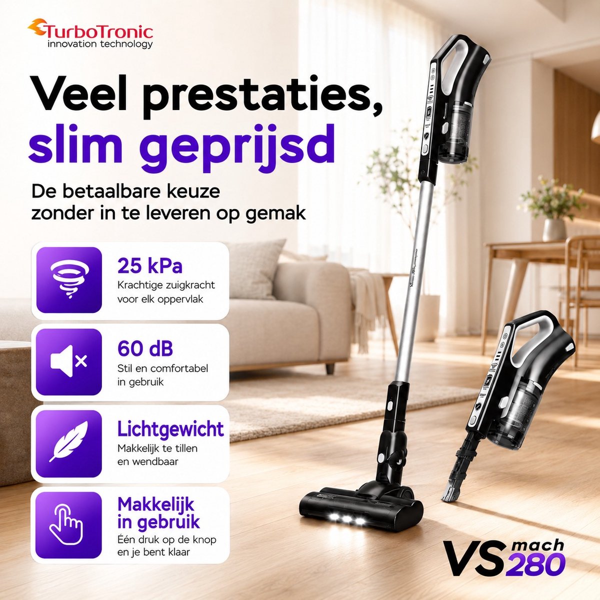 TurboTronic VS280 Cyclonic - 2-in-1 - afbeelding 2