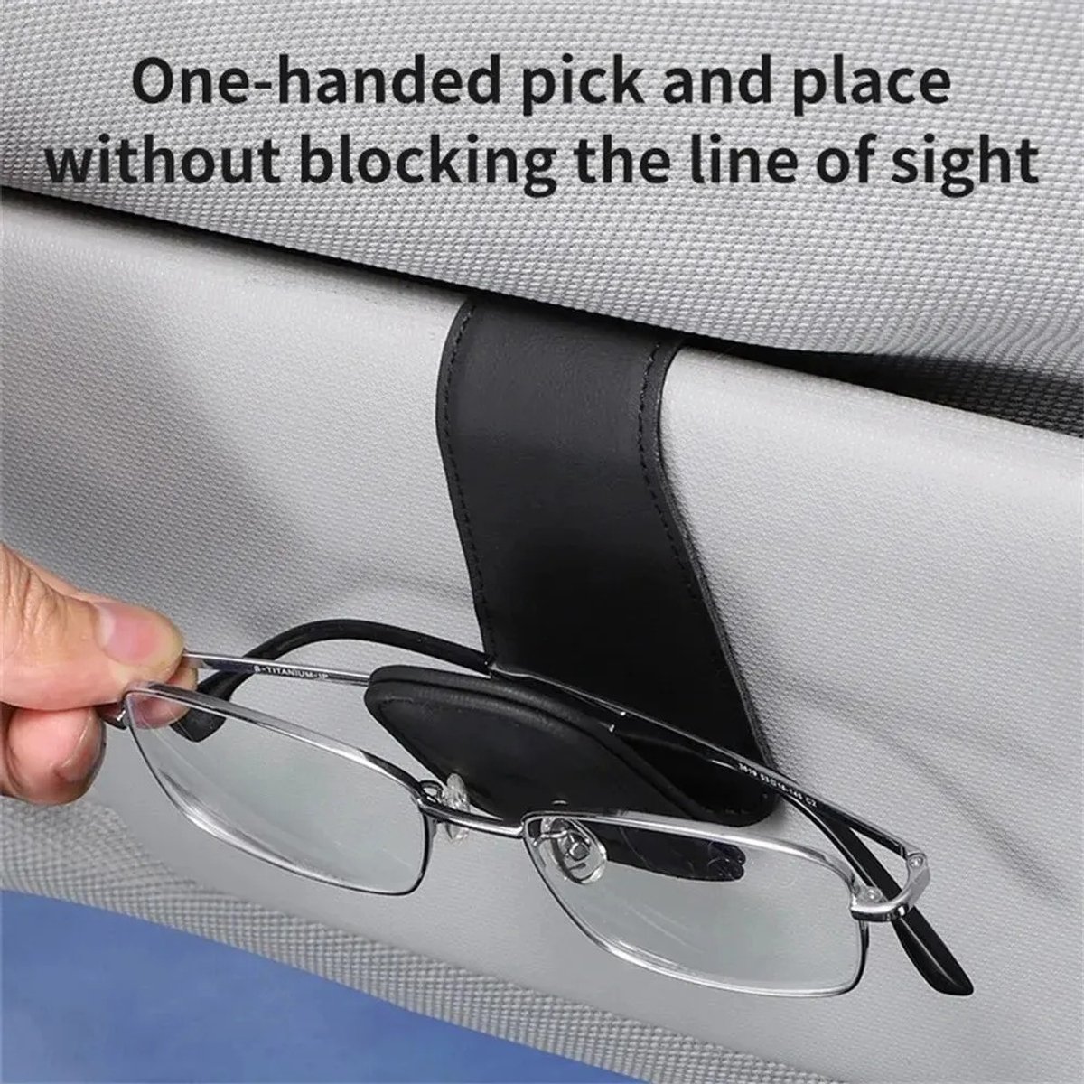 Zonnebrilhouder Auto Zonneklep – Magnetische Brilhouder voor in de Auto van PU Leer