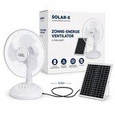 Zonne-energie Tafelventilator 30 cm (12 inch) | X-LUMIX X-Fan White | 15W Motor | 12W Zonnepaneel | 4000mAh Accu | Stil & Energiezuinig | Binnen & Buiten