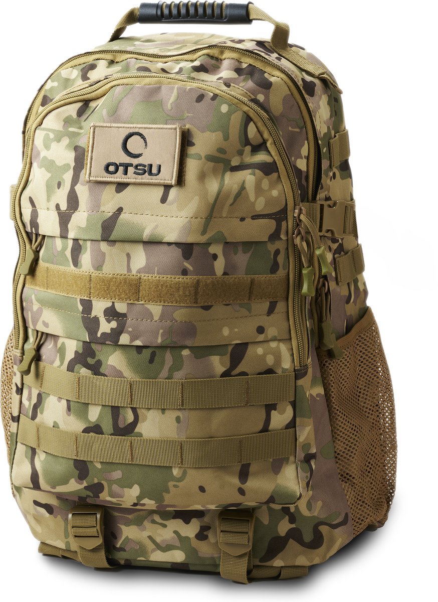 Expedition | Camouflage tactische rugzak van 35 liter met meerdere vakken en patchpaneel