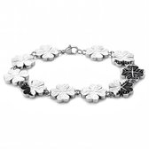 Clover | 15 mm zilverkleurige roestvrijstalen klaverarmband
