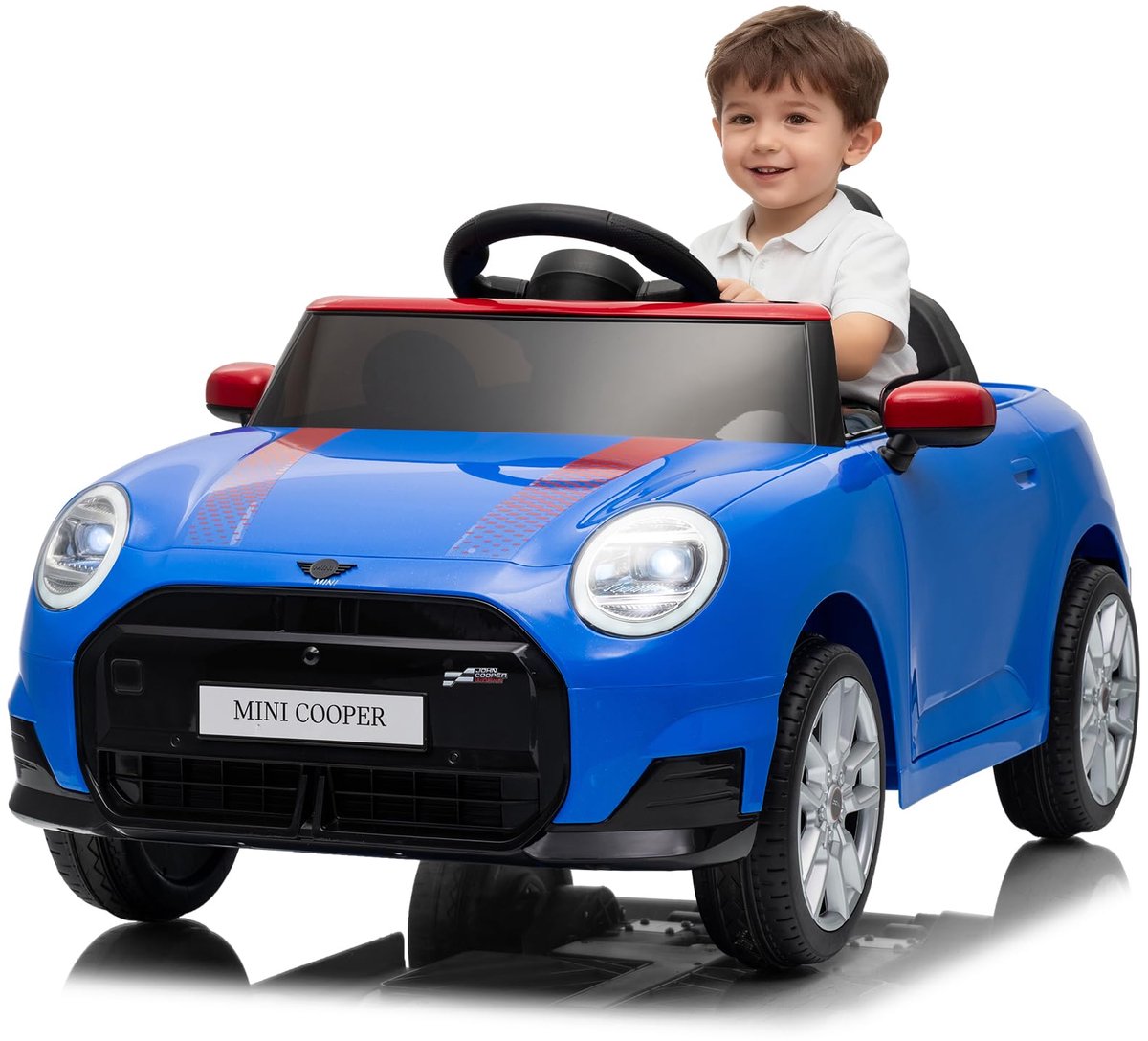 Danky Auto - Elektrische Kinderauto 12V - Blauw - Afstandsbediening - LED & Muziek - Claxon - Vanaf 3j