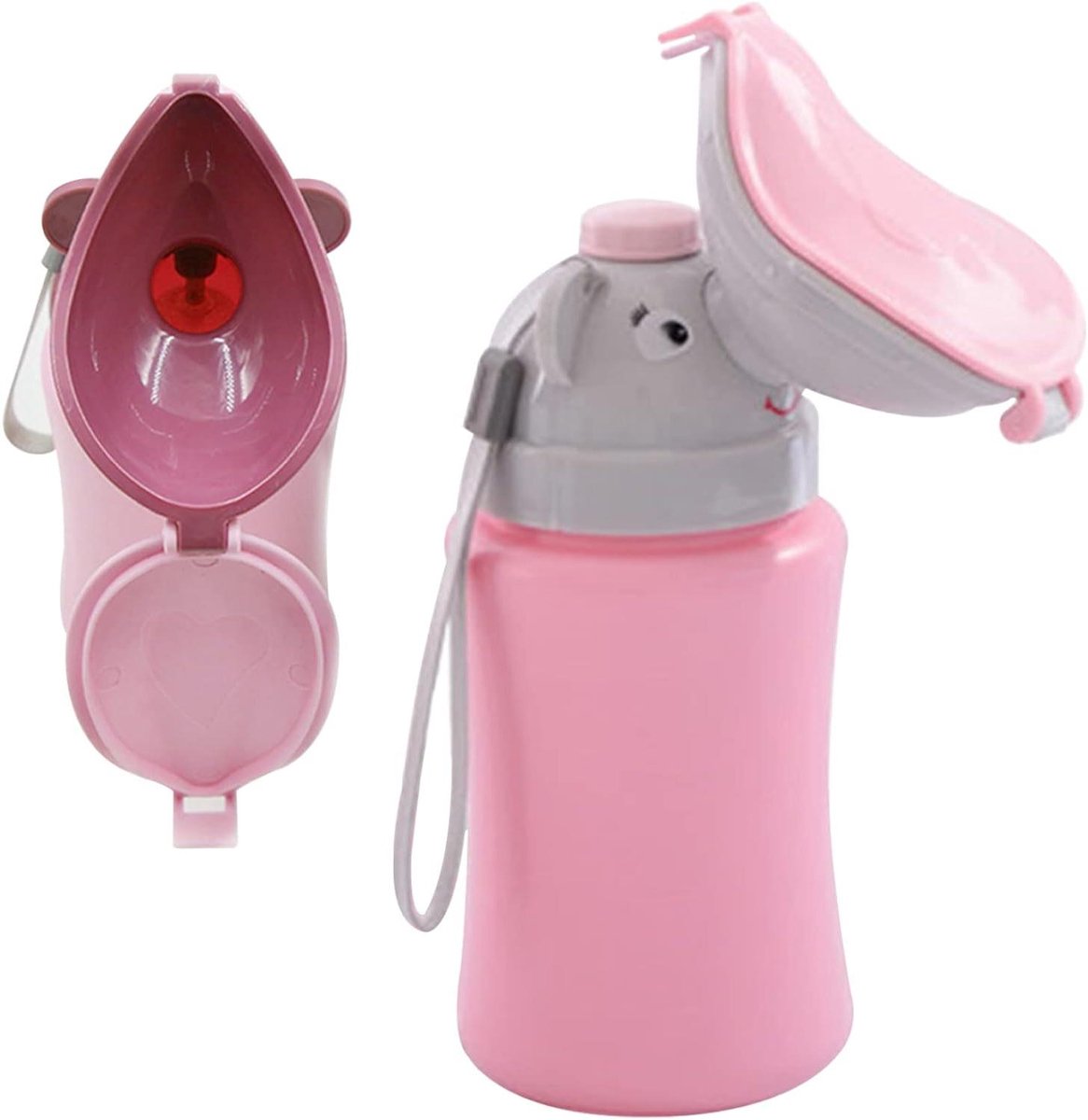 Reis potje - Draagbaar toilet - Onderweg plassen - Lekvrije afsluiting - 500 ml capaciteit - Roze