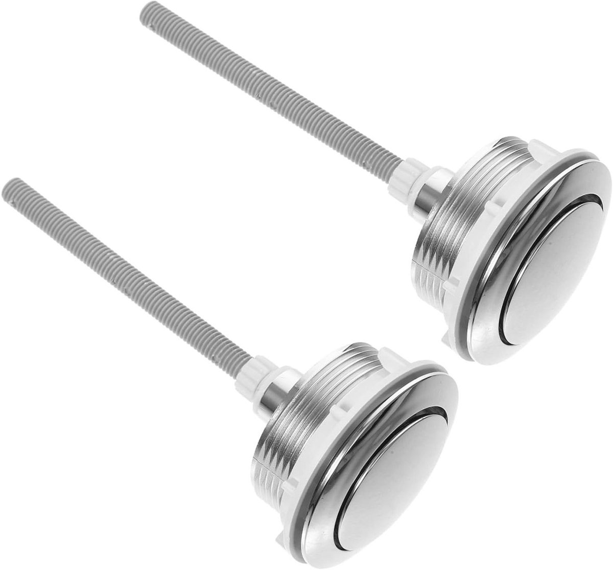 Toilet Spoelknoppen - Reservoir Knoppen - Waters besparen - Automatische stop - 2 stuks - Zilver