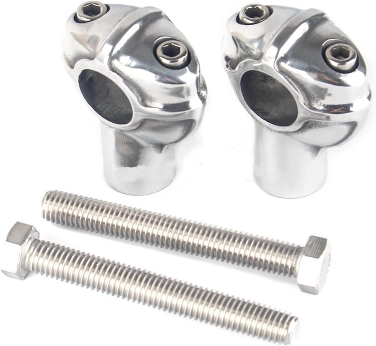 Motorfiets Stuurverhogers - Custom Stuurklem - Comfortabel Rijden - Universele Pasvorm - 25mm of 1 Inch - Zilver