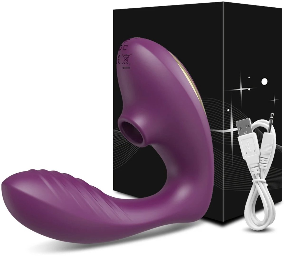 Bol.com De luxe 2 in 1 G-spot & clitoris vibrator - 20 standen - Vibrators voor vrouwen - Luchtdruk - Dildo - Sextoys aanbieding
