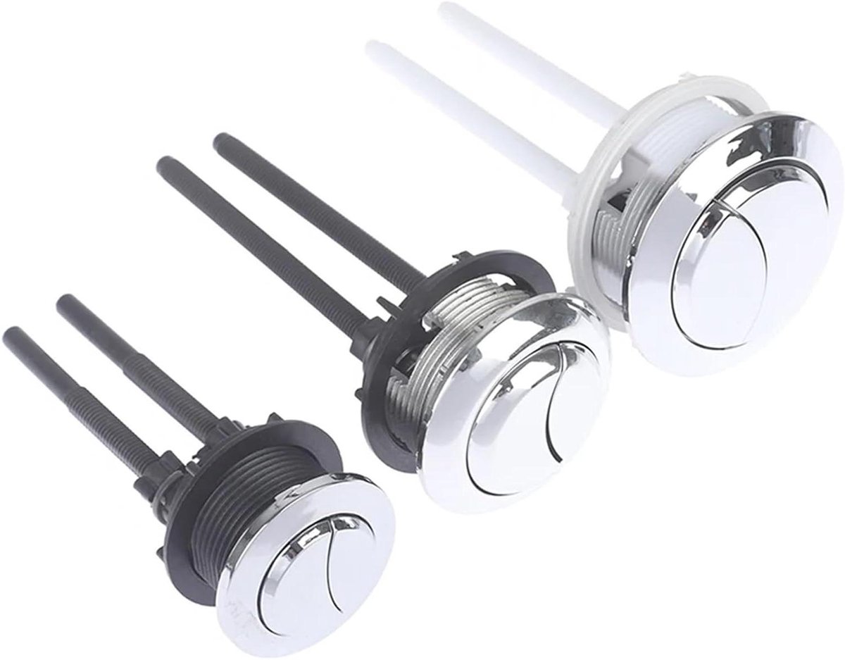 Toilet Spoelknop - Dubbele Spoeling - Water Besparen - Universele Pasvorm - 57mm - Zilver