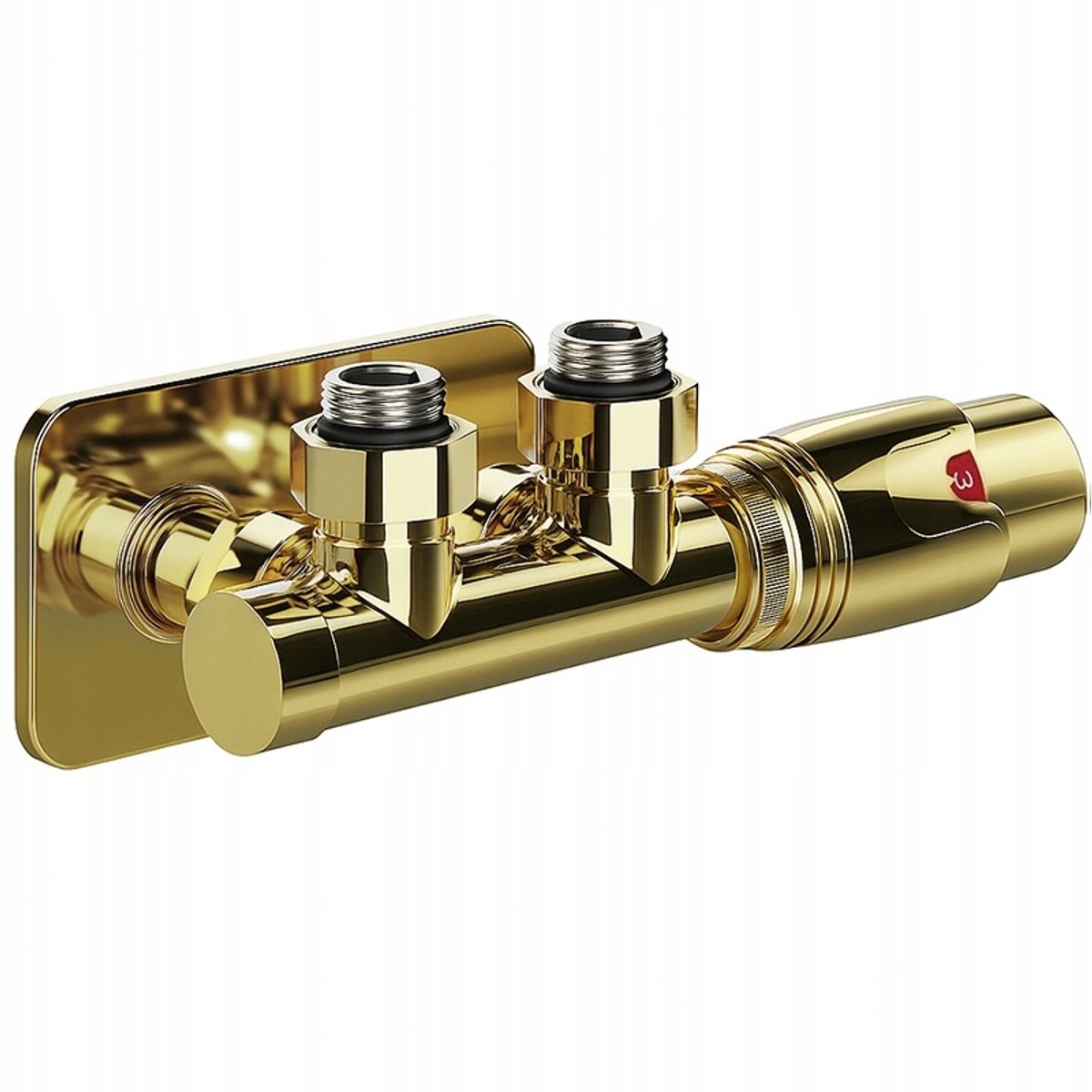 Gouden Hoek Thermostatische Radiatorafsluiter Set met Rozet ELEGA-GL