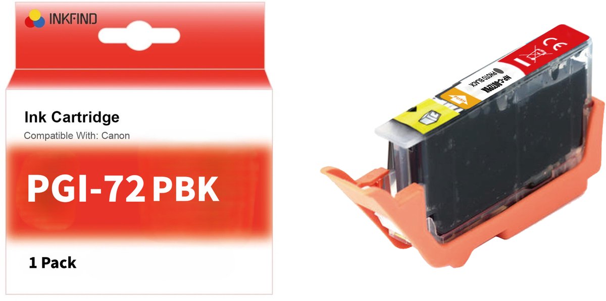 INKFIND PGI-72 Foto Zwart inktcartridge compatibel met Canon PGI-72 PGI72 Geschikt voor Canon Pixma Pro-10 Pro-10s – 1 Pack PBK