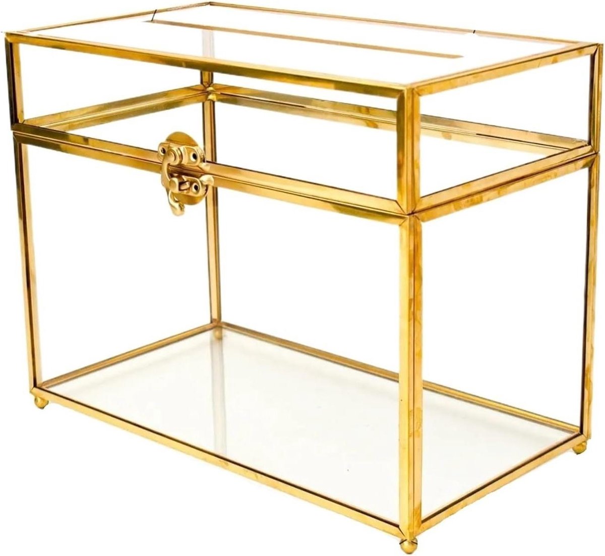 Feestkaartdoos - Gouden doos - Cadeaubonnen verzamelen - Grote capaciteit - 1000 Gram - Helder