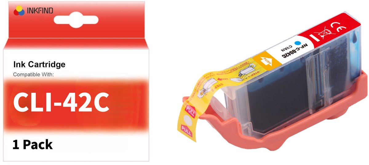 INKFIND CLI-42 Cyaan inktcartridge compatibel met Canon CLI-42 CLI42 Geschikt voor Canon Pixma Pro-100 Pro100s – 1 Pack C