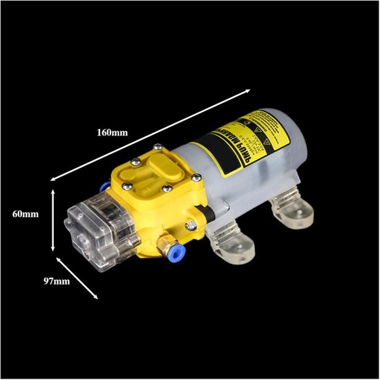 Membraanwaterpomp - Hogedruk pomp - Water overbrengen - Zelfaanzuigend ontwerp - 30W - Geel — afbeelding 2