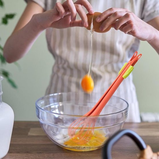 Handmixer - Keukenmixer Klopper - Beslag Maken - Vaatwasserbestendig - Compact Formaat - Oranje — afbeelding 2