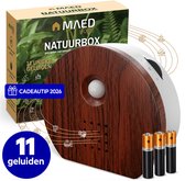 Vogelhuisje Met Geluid – 11 Natuurlijke Geluiden – Vogelgeluiden Huisje Met Sensor – Geluidshuis – Vogelgeluiden Huisje Voor op Toilet – Incl. Batterijen – Walnoothout – MAED Home ®