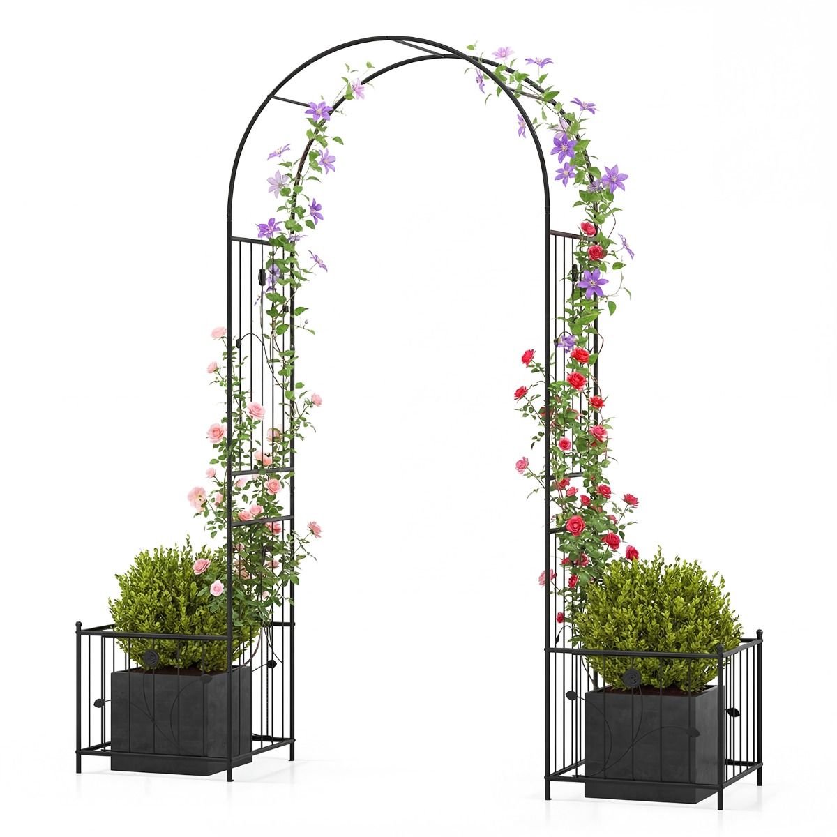 Tuinboog - 198 x 49.5 x 221cm - massief - weerbestendig - Zwart