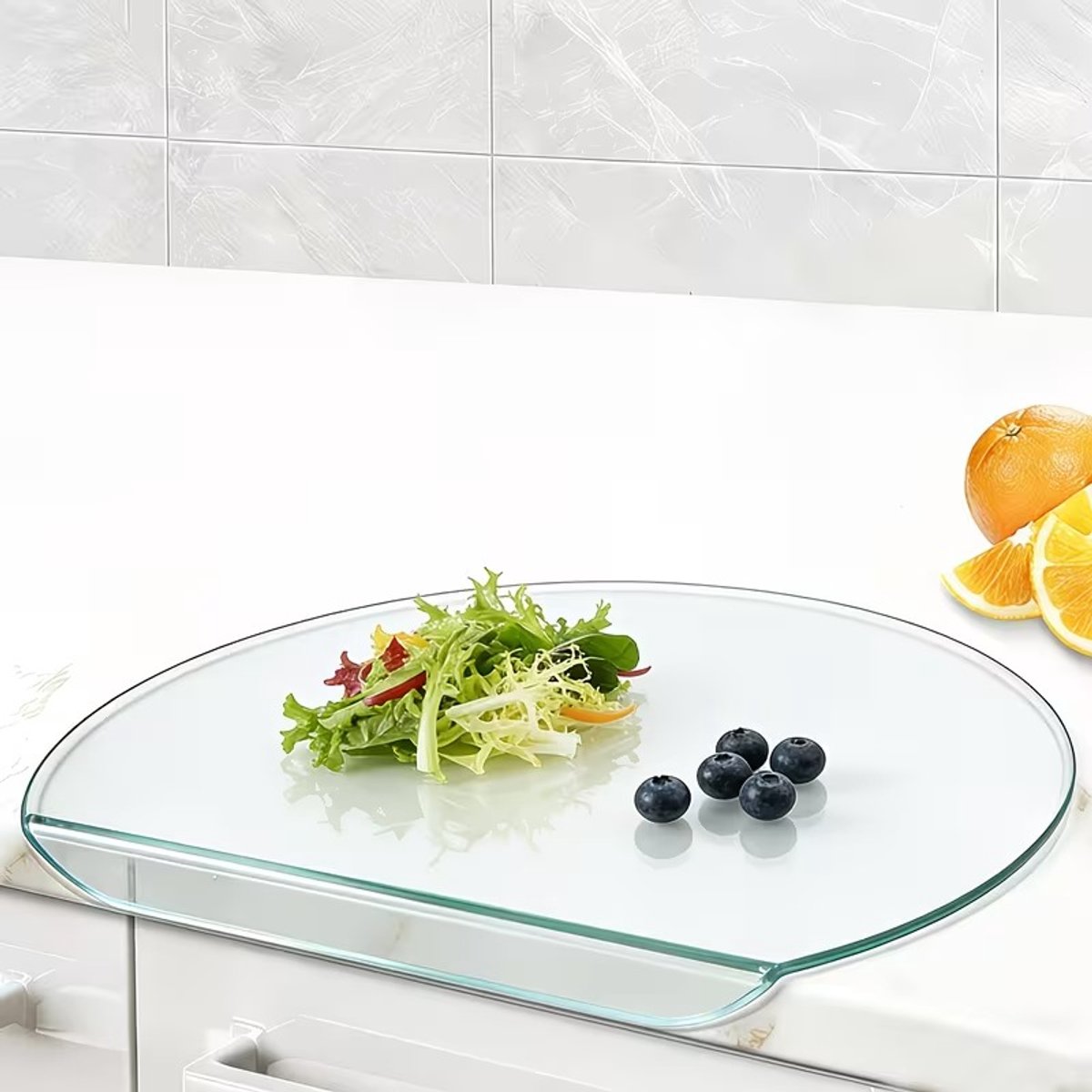 snijplank - snijplanken - Kunststof Snijplank - Anti-slip - Antibacterieel - Met Antislip Opvangrand Vaatwasbestendig Keukenaccessoire - 30×25.6cm - transparant