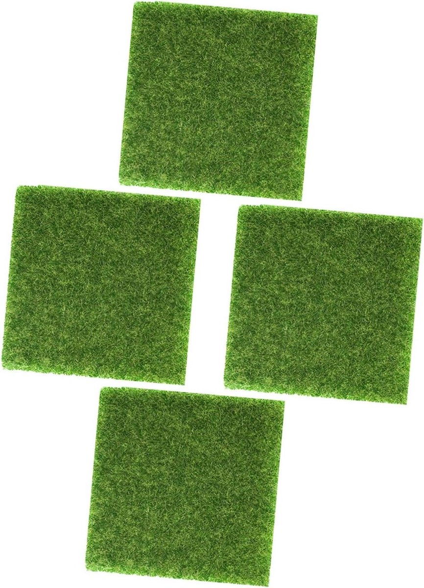Kunstgras Mat - Miniatuur Gras - Modelbouw Decoratie - Op Maat Te Knippen - 15 x 15 cm - Groen