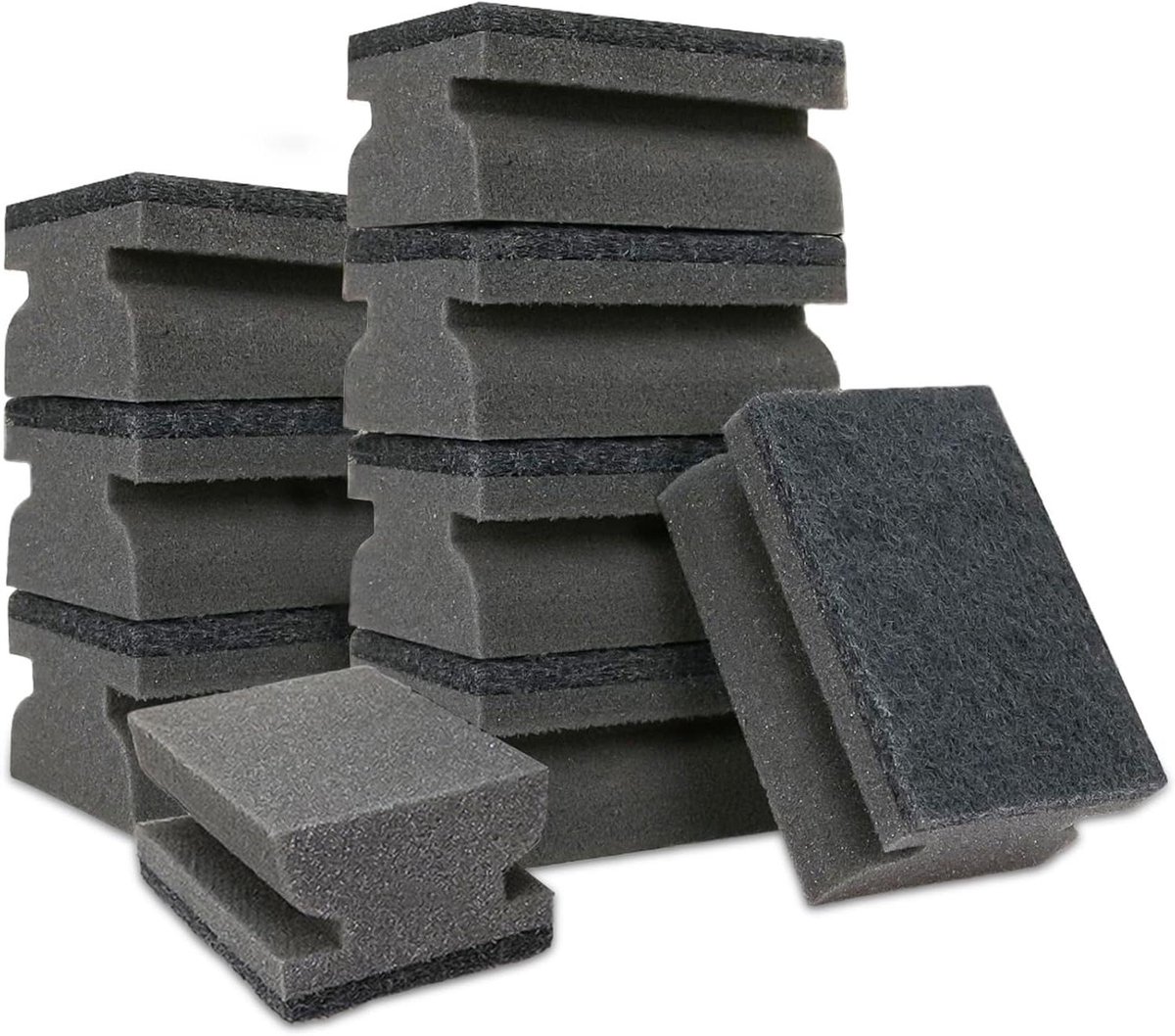 Afwassponzen - Reinigingssponzen - Keuken reinigen - Krasvrij materiaal - 9 stuks - Zwart