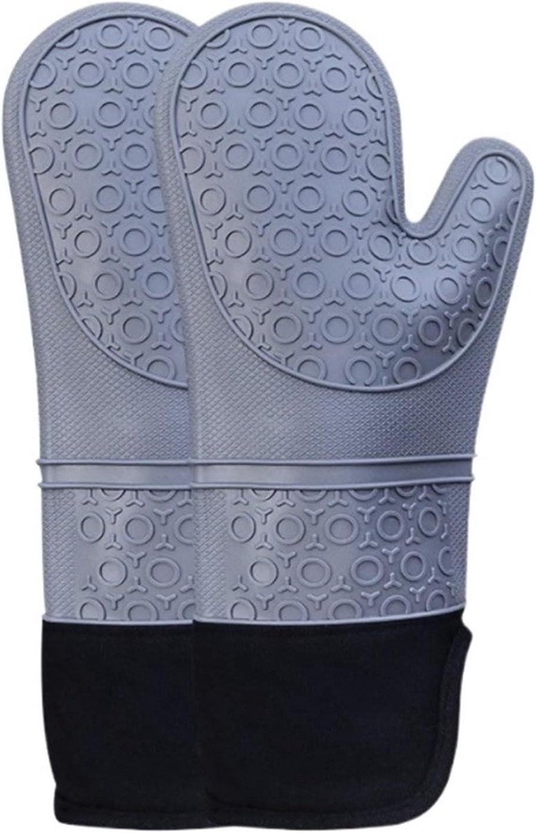 Ovenwanten - Keukenhandschoenen - Koken Bakken - Hittebestendig - 38cm - Grijs