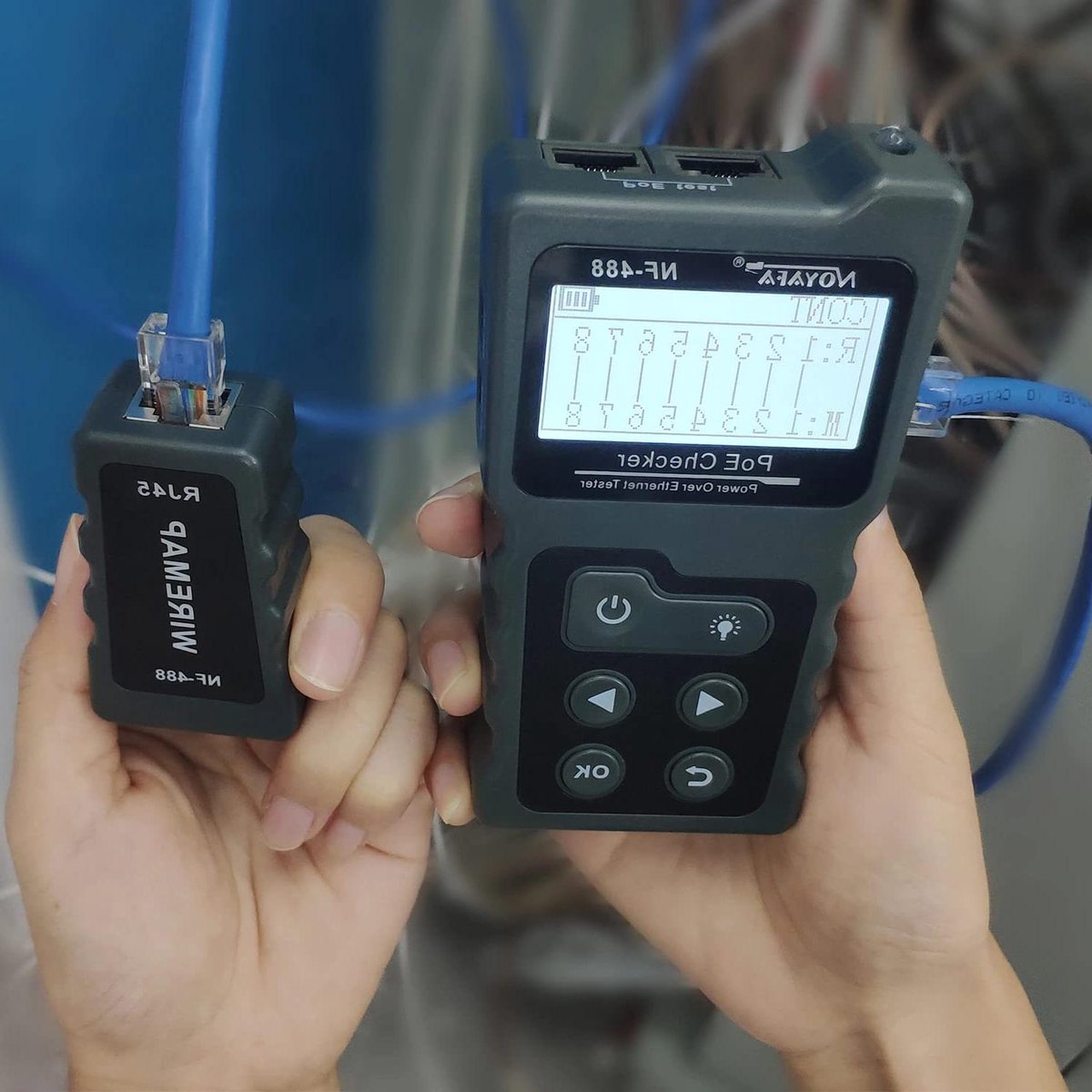 Netwerk Kabel Tester - PoE Checker - Netwerk Installatie - LCD Scherm - DC60V Testbereik - Multicolor