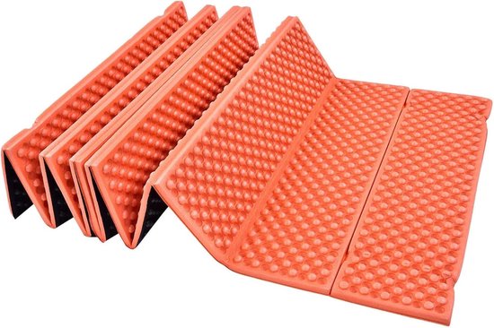 Opblaasbaar kampeermatje, opvouwbaar, ultralicht, water- en vochtbestendig, draagbaar matras van traagschuim Matras met afzonderlijke luchtkamers, geschikt voor sport, yoga, kamperen, wandelen en backpacken (paars) van Merkloos — afbeelding 4