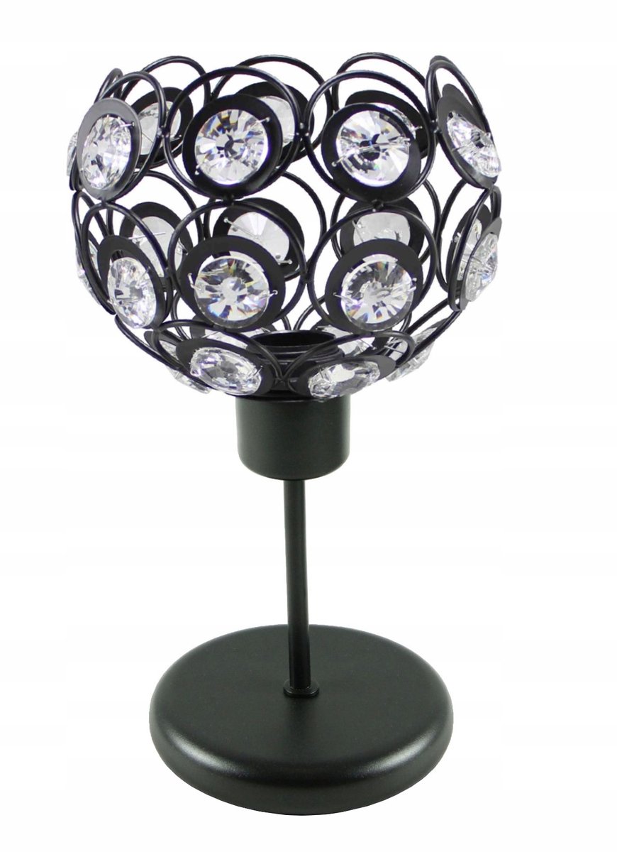 Moderne zwarte kristallen tafellamp E27 LED