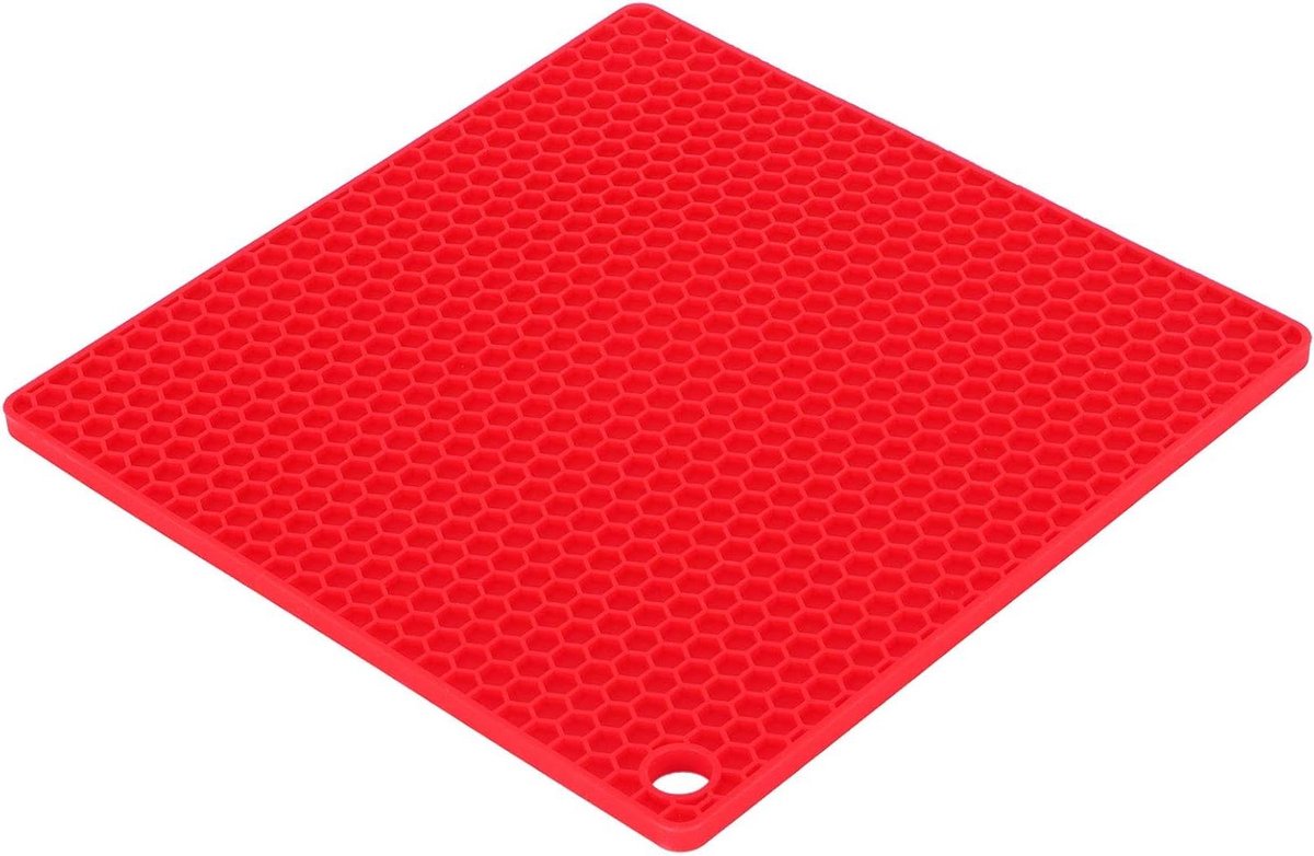 Siliconen Isolatiekussen - Hittebestendige Mat - Keuken Beschermen - Voedselveilig Materiaal - 17 x 17 cm - Rood