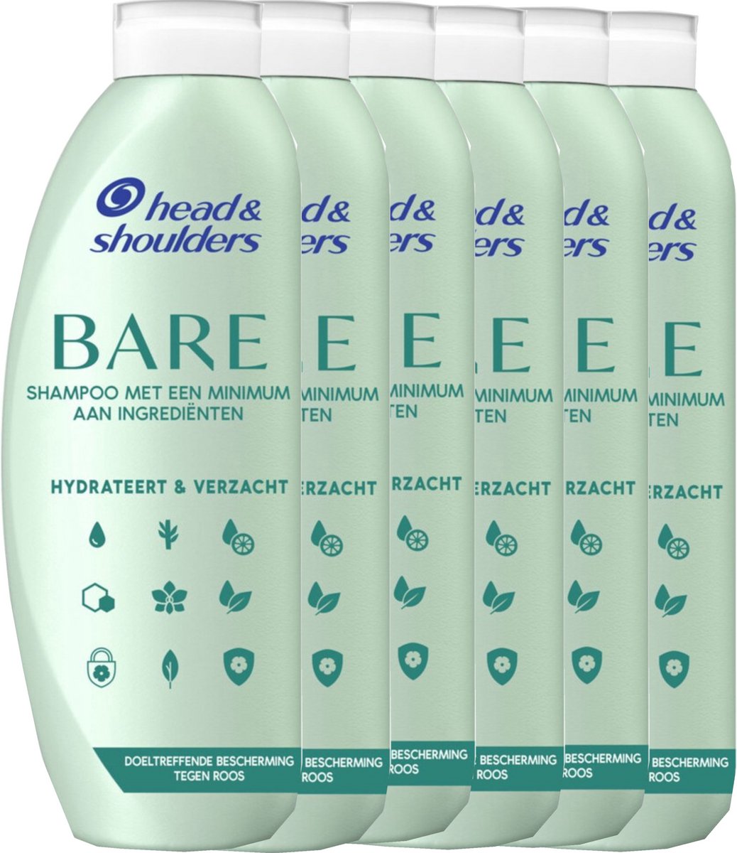Head & Shoulders - Anti-Roos Shampoo - Bare - Hydrateert & Verzacht - 400 ml - Voordeelverpakking - 6 stuks