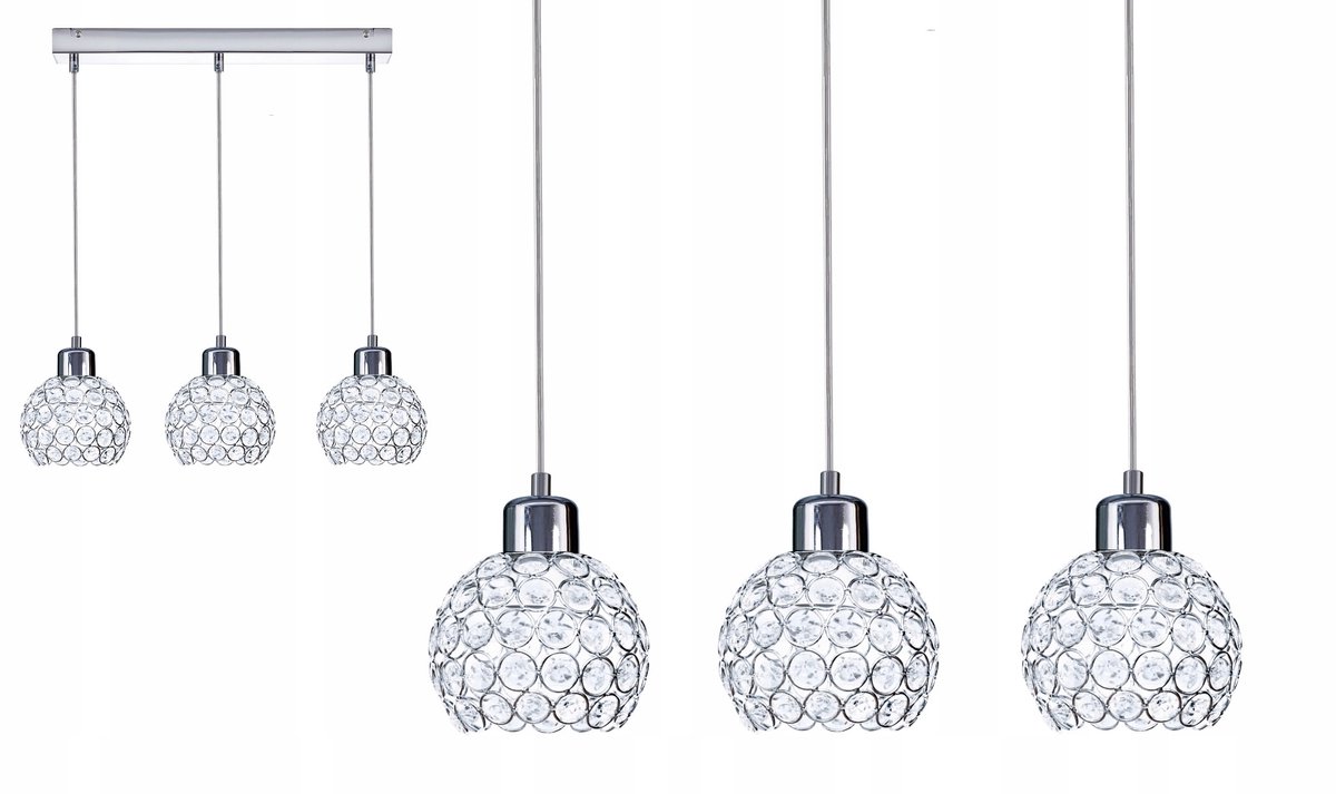 Hanglamp Chroom Kristal Diamant LED E27 Modern
