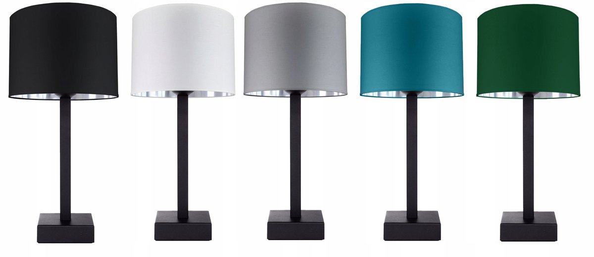 Nachtlampje Tafelmodel Zwart-Zilver LED E27