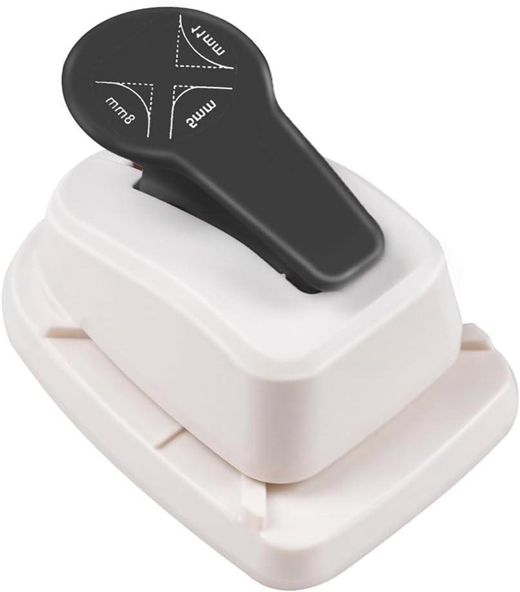 Hoekpons - Hoekafronder Papier - Papier Knutselen - Drie Maten - 5 8 11 mm - Wit Zwart