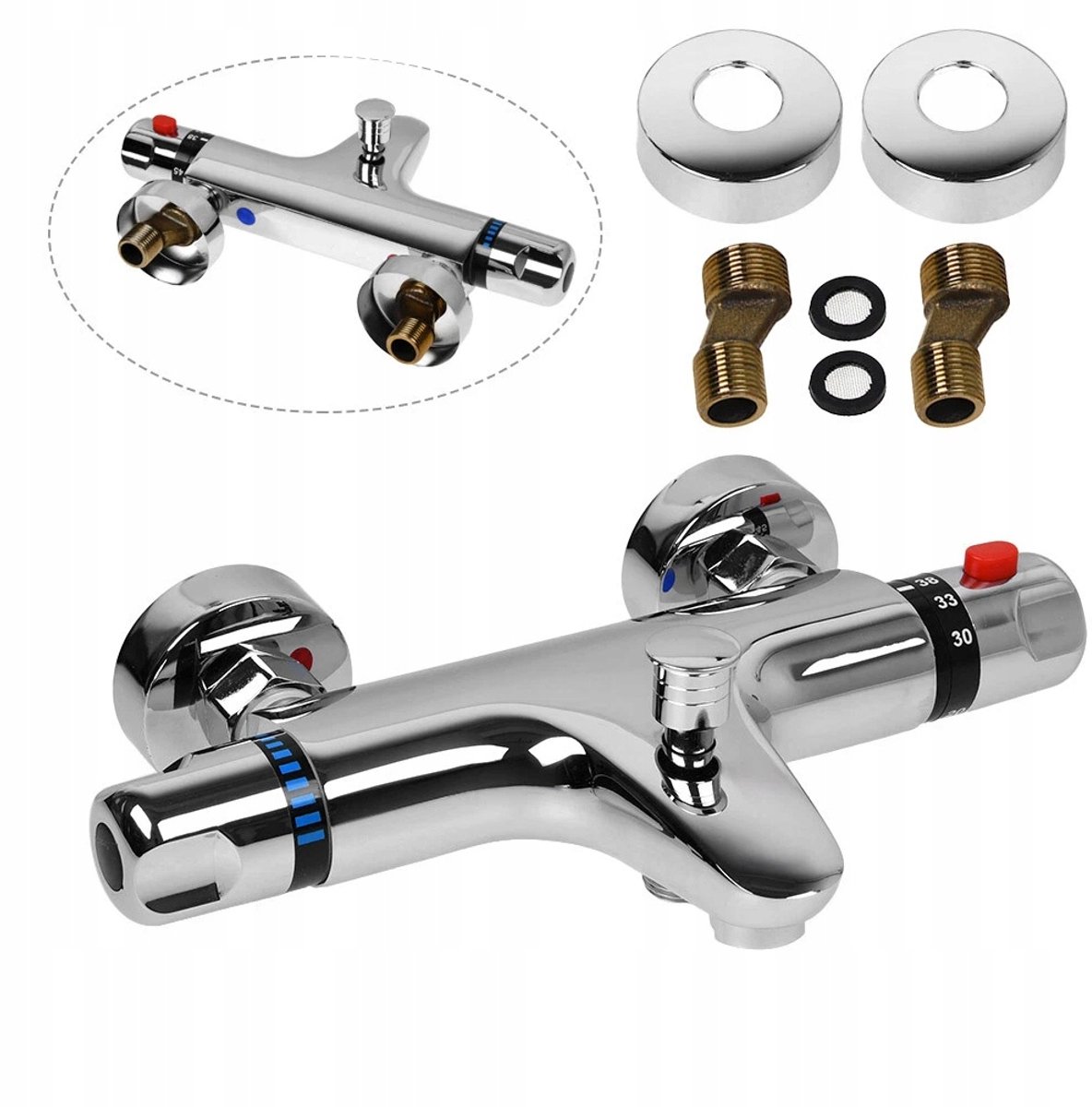 Thermostatische Douchekraan Set met Douchearm en Slang