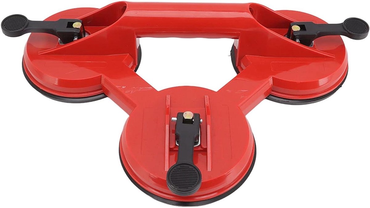 Glazen Zuignap - Hefgereedschap - Zwaar voorwerp tillen - 90 Kg draagvermogen - 323 x 22 cm - Rood Zwart