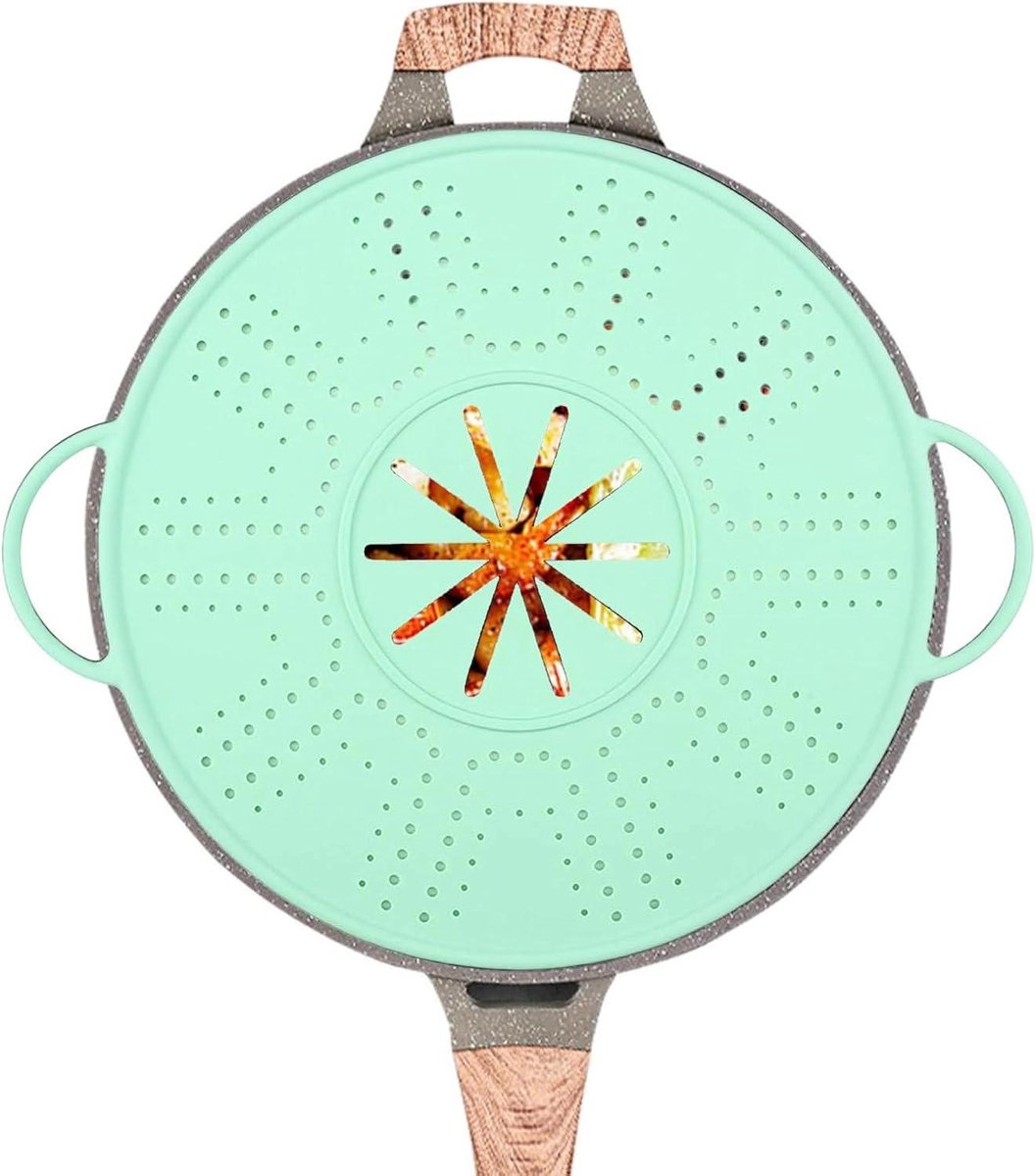 Siliconen spatbescherming - Vetspat deksel - Schoon koken - Opvouwbaar ontwerp - 35x30 cm - Groen