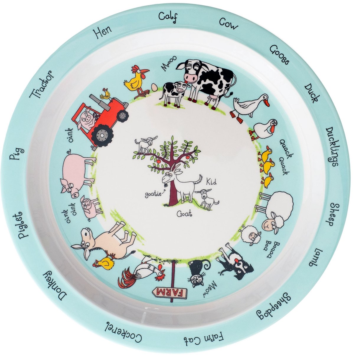 Boerderij dieren Farm kinder melamine bord - Tyrrell Katz